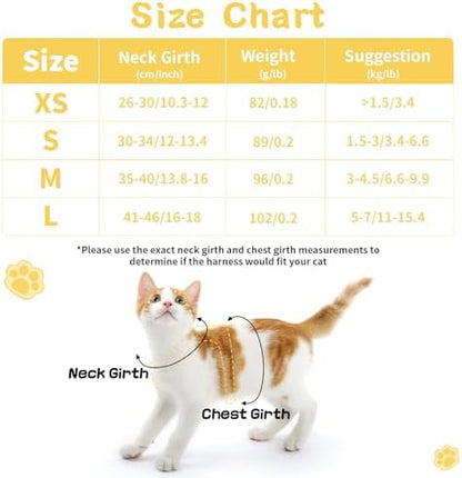 Cat Harness and Leash Set, Escape Proof Soft Vest Walk Yellow XS - Image 2