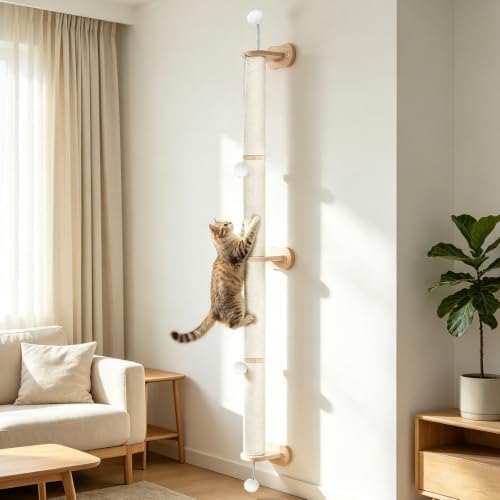 EMUST Cat Wall Scratcher 2 Pack 66", Tall Sisal Scratch Post by EMUST