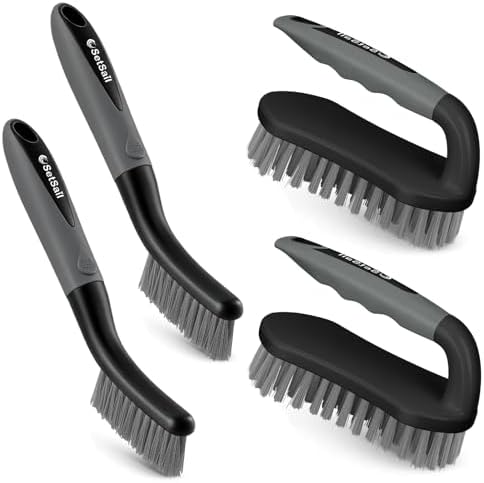 SetSail Scrub Brush, Stiff Bristle Cleaning Scrubber, 4 Pack by SetSail