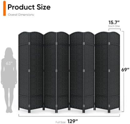 JOSTYLE Outdoor Privacy Screen 8-Panel Folding Room Divider Space Partition - Image 2