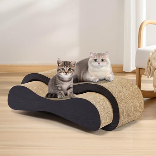 FluffyDream 2 in 1 Cat Scratcher Cardboard Lounge Bed, Cat Scratching Post - Image 6