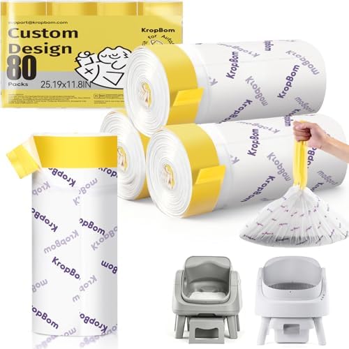 80 Count Cat Litter Box Bags Compatible by KropBom