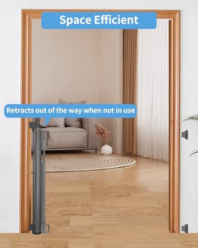33" H Retractable Baby&Dog Gate, Fits up to 55" W, Hardware Mounted - Image 4
