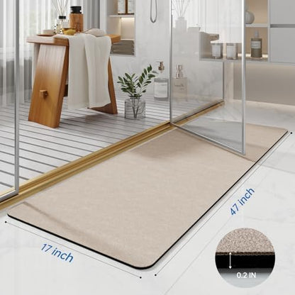 Long Bath Rugs 47x17-Diatomaceous Earth Stone Bath Mats - Image 2