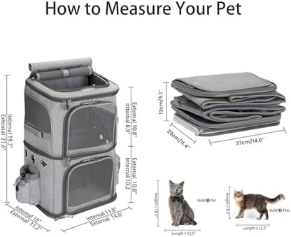 HOVONO Double-Compartment Cat Backpack Carrier - Image 6