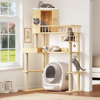Corner Cat Tree for Automatic Litter Box, 6 Tier Cat Tower by Homiflex