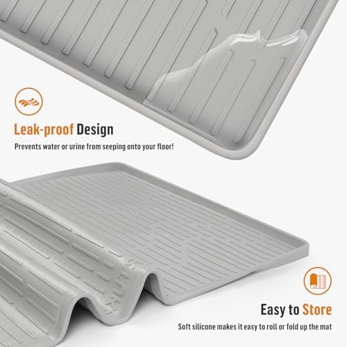 Silicone Cat Litter Box Mat 27"x 27" Extra Large Cat Rubber Mat - Image 5