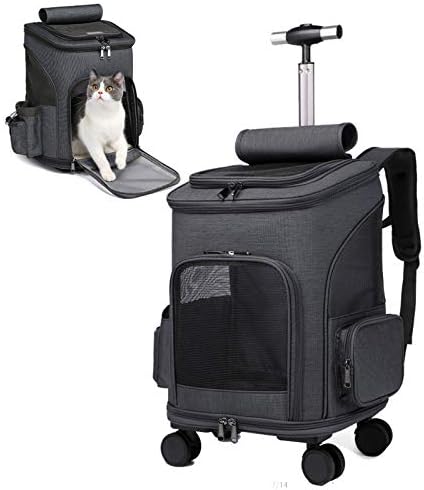 Wheeled Pet Carrier Backpack Pet Stroller, Travel Carrier, Car Seat by MOVCOMPRA