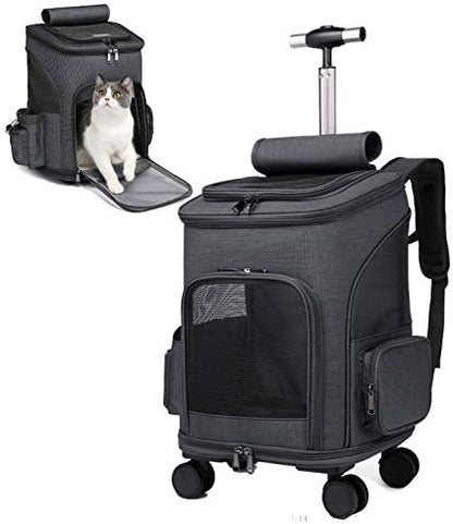 Wheeled Pet Carrier Backpack Pet Stroller, Travel Carrier, Car Seat by MOVCOMPRA
