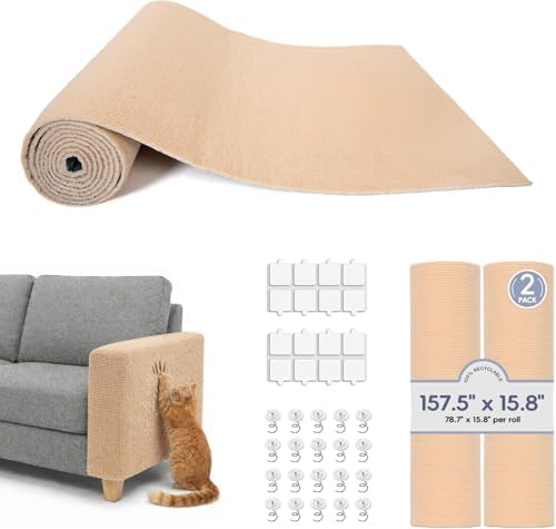 157.5" x 15.8" Cat Scratch Furniture Protector, Self-Adhesive Couch Protector by BOLIAN