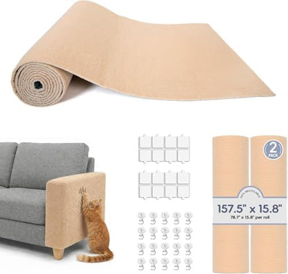 157.5" x 15.8" Cat Scratch Furniture Protector, Self-Adhesive Couch Protector by BOLIAN