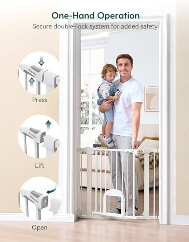 Babelio 36" Tall Pet Gate with Cat Door, CatPrivilege III - Image 6