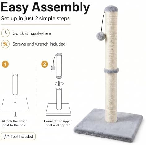 Dimaka 34" Tall Cat Scratching Post - Image 6