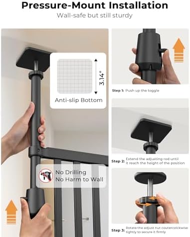 Extra Tall Cat Gate for Doorway, Pressure Mounted Pet Gate - Image 4