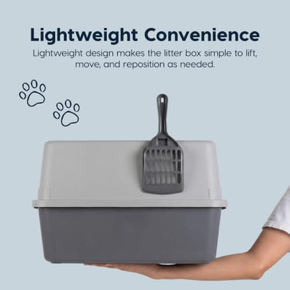 IRIS USA Cat Litter Box Small, High Sided, Scatter Shield - Image 7