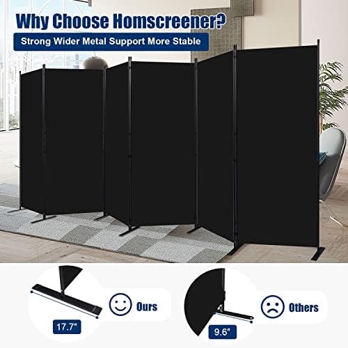 Room Divider 6 Panel-204''Wide, 6FT Room Dividers and Folding Privacy Screen - Image 2