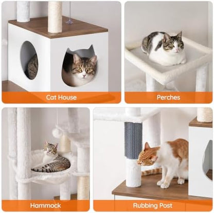 HOOBRO Cat Tree with Litter Box Enclosure, Tall Cat Tower - Image 5