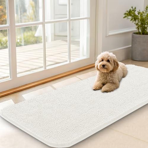 OLANLY Dog Door Mat for Muddy Paws 47x20, Super Absorbent Chenille Mud Mat by OLANLY