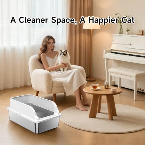 XL Stainless Steel Cat Litter Box - Image 7