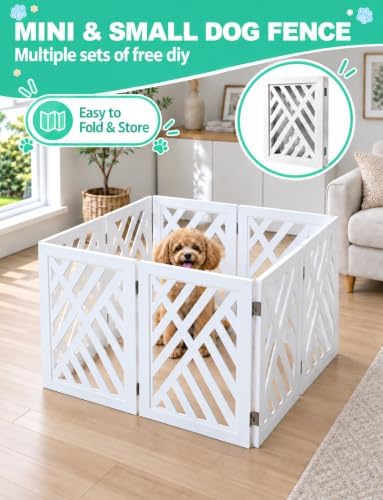 16" Short Dog Gate, Puppy Gate Indoor, Freestanding Small Dog Gate, 3 Panel - Image 5