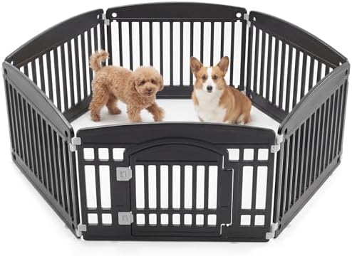 NEWBULIG 24 Inch 6 Panels Dog Playpen, Plastic Pet Play Pen Fence by NEWBULIG