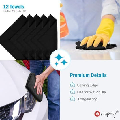 Orighty Microfiber Cleaning Cloth, Cleaning Rags, 12 Pack, 12x11 in - Image 6