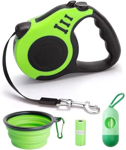 Retractable Green Dog Leash for Medium & Small Dogs & Cats by Gbivbe