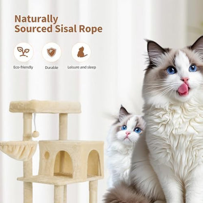 56.2 Inch Cat Tree with Cat Condo Viewing Platform - Image 4