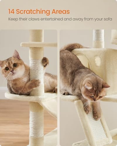 Feandrea Cat Tree, 66.1-Inch Large Cat Tower - Image 6