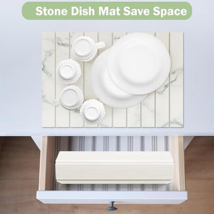 Stone Dish Drying Mat for Kitchen Counter, Versatile Stone Drying Mats for Cups - Image 5