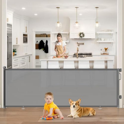 96" Retractable Baby Gate, Long Mesh Dog Gate by Cideny
