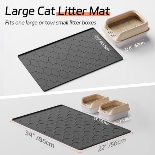 Bulkniu Silicone Cat Litter Mat, Raised Edge Waterproof - Image 5