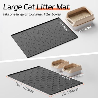 Bulkniu Silicone Cat Litter Mat, Raised Edge Waterproof - Image 5