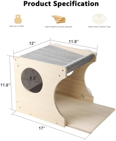 Cat Window Perch，2-Tier Hammock & Hideaway House - Image 6