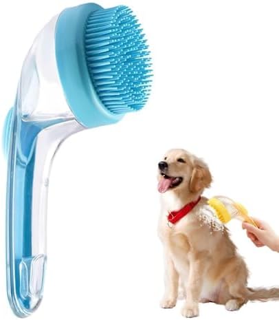 Pet Bath Brush with Shampoo Dispenser, 2026 New Dog Bath Brush Soft Silicone by Unknown