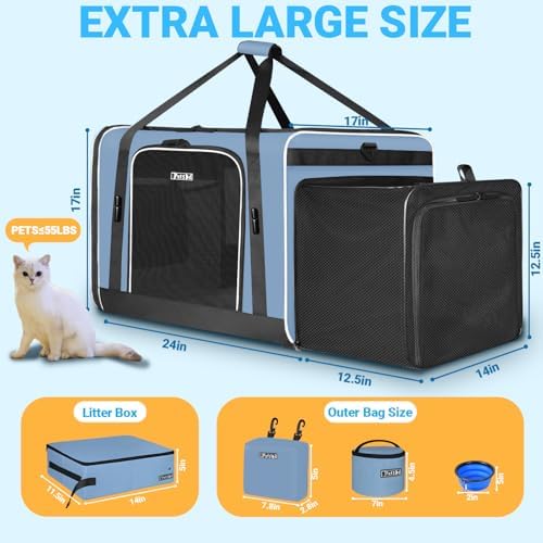 Petskd Side Expandable Extra Large Cat Carrier - Image 3