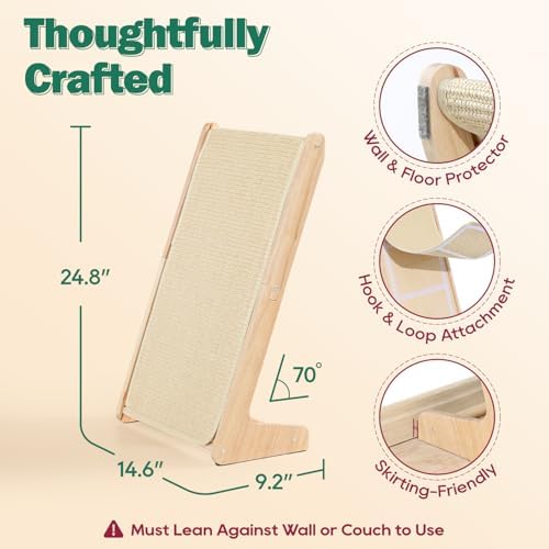 Zakkart Convertible L-Shaped Sisal Cat Scratcher - Image 5