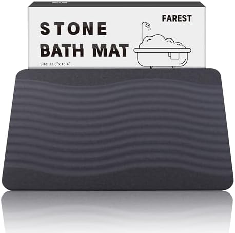 Stone Bath Mat Diatomaceous Earth Shower Mat by Farest