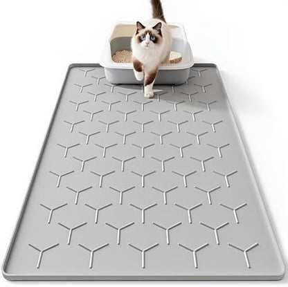 Bulkniu Silicone Cat Litter Mat, Raised Edge Waterproof by Bulkniu