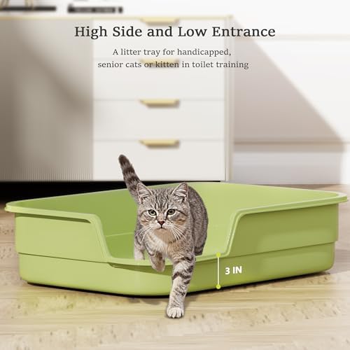Vealind Extra Large Cat Litter Box High Sided and Low Entry Litter Tray - Image 2