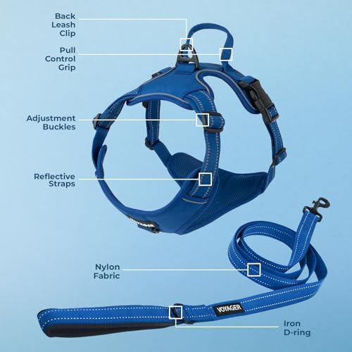 Voyager Dog Harness Dual Leash Attachment No-Pull Control Adjustable Soft but - Image 3
