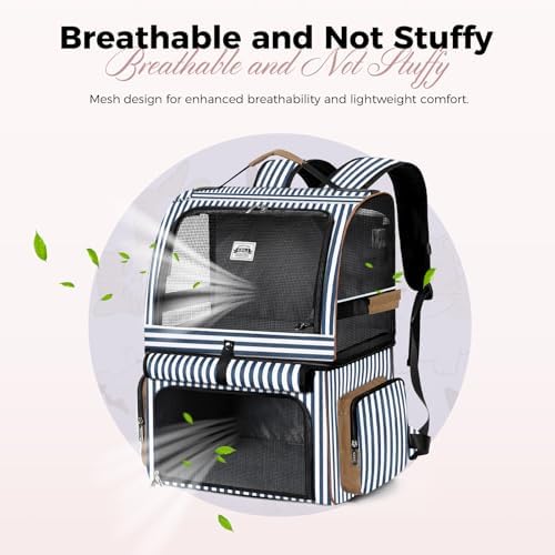 Double Cat Backpack Carrier for 2 Cats, Double-Compartment Pet Carrier Backpack - Image 4