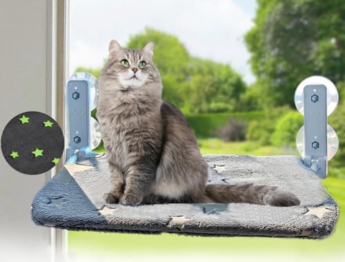 Foldable Cat Hammock for Window Glow in The Dark Cordless Cat Window Perch for by Petotw