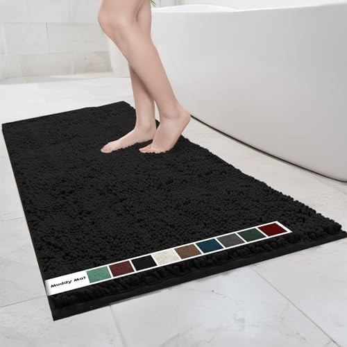 Muddy Mat Chenille Bathroom Rugs Quick Dry Microfiber Mats Non Slip Washable by MuddyMat%C2%AE