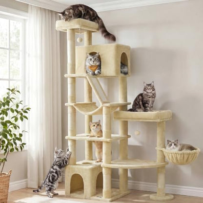 Feandrea Large Cat Tree, 74.1" Tall Sturdy Cat Tower by FeandreabySONGMICSHOME