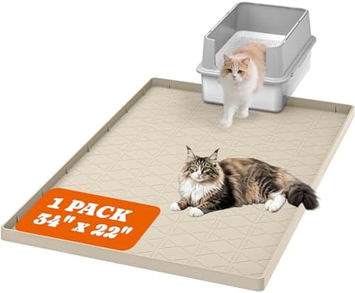 Pawtners Silicone Cat Litter Mat 34 x 22 in, 1 Pack by Pawtners