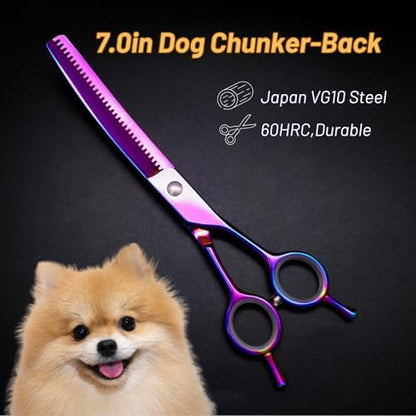 7in 25° Curved 33 Teeth Chunker Dog Grooming Scissors - Image 3