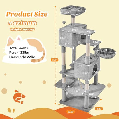 DUMOS Large 66 Inch Cat Tree Tower - Image 2