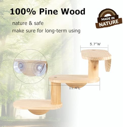 Cat Window Ladder, 3-Level Solid Pine Steps - Image 5
