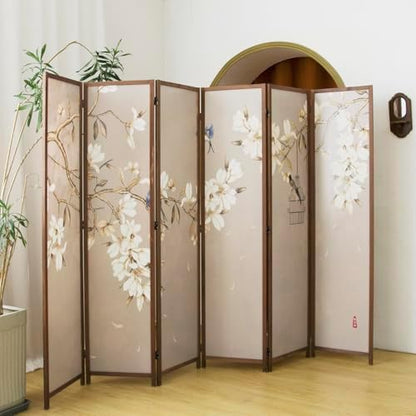 6 Panel Room Divider, 5.6 ft Tall Blackout Folding Privacy Screen - Image 5